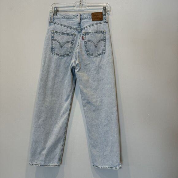Levi's Ribcage Straight Ankle Jeans Light Wash Denim 100% Cotton Women sz 26 - Picture 6 of 11